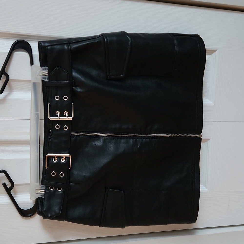 Black Leather Mini Skirt